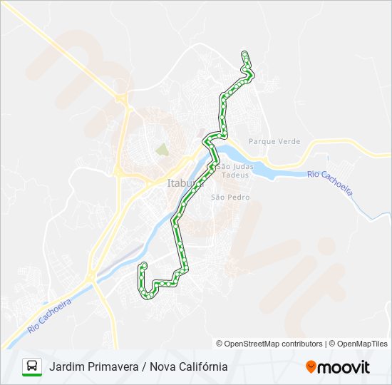 BB65 JARDIM PRIMAVERA / NOVA CALIFÓRNIA bus Line Map