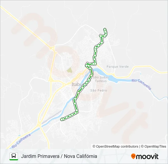 BB65 JARDIM PRIMAVERA / NOVA CALIFÓRNIA Bus Line Map