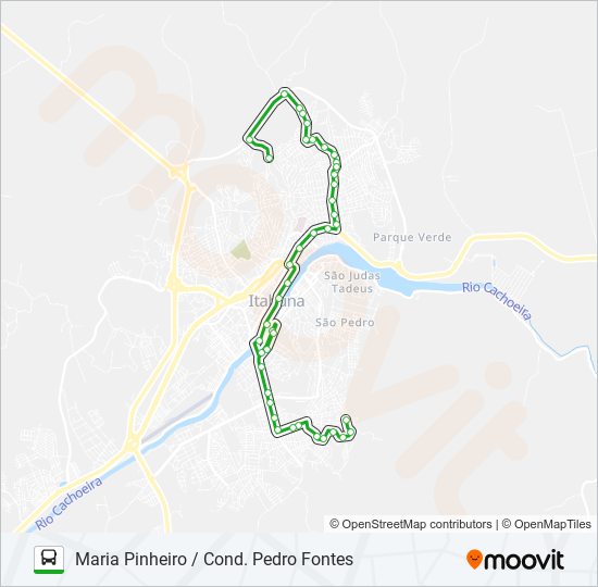Mapa da linha BB75 MARIA PINHEIRO / COND. PEDRO FONTES de ônibus