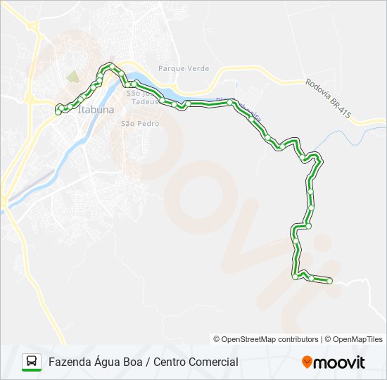 Mapa de RC84 FAZENDA ÁGUA BOA / CENTRO COMERCIAL de autobús