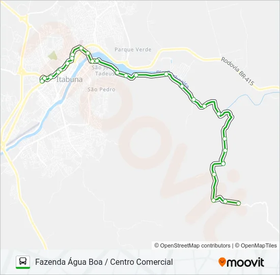 RC84 FAZENDA ÁGUA BOA / CENTRO COMERCIAL Bus Line Map