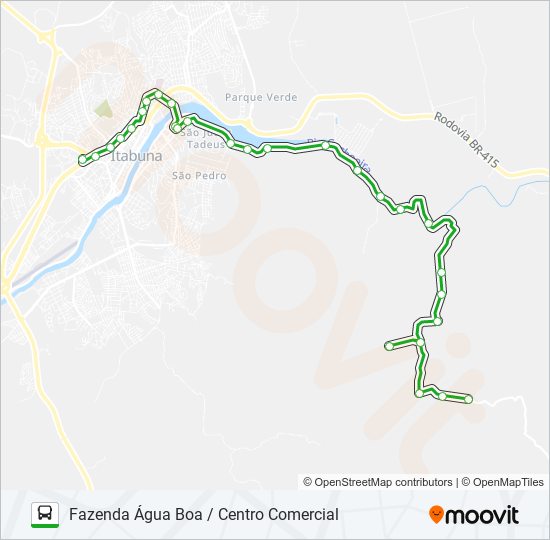 Mapa de RC84 FAZENDA ÁGUA BOA / CENTRO COMERCIAL de autobús