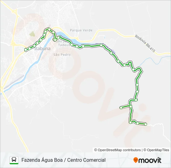 RC84 FAZENDA ÁGUA BOA / CENTRO COMERCIAL Bus Line Map
