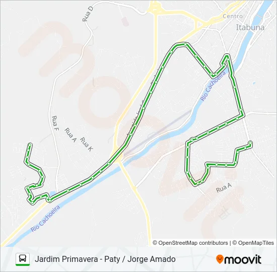 BB26 JARDIM PRIMAVERA - PATY / JORGE AMADO Bus Line Map