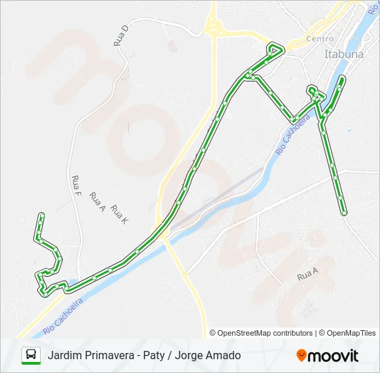 BB26 JARDIM PRIMAVERA - PATY / JORGE AMADO Bus Line Map