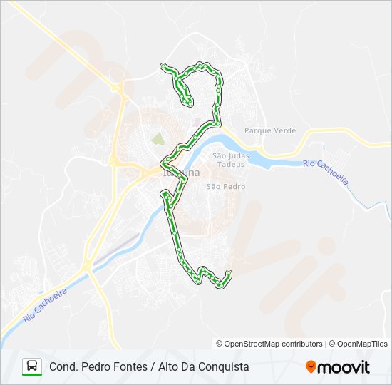 Mapa da linha BB32 COND. PEDRO FONTES / ALTO DA CONQUISTA de ônibus