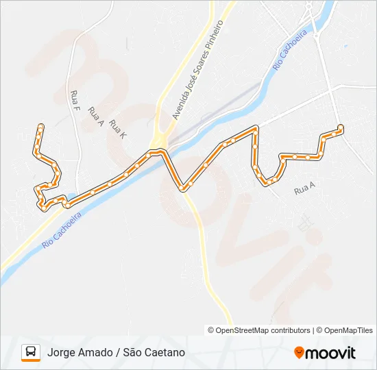 Mapa de BC03 JORGE AMADO / SÃO CAETANO de autobús
