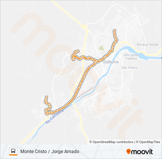 Mapa da linha BB06 MONTE CRISTO / JORGE AMADO de ônibus