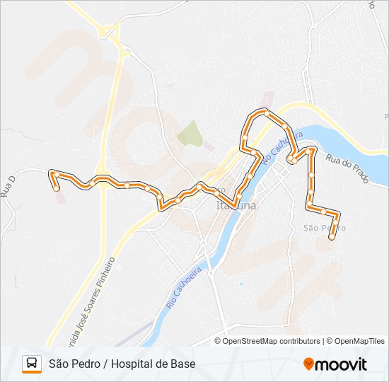C01 SÃO PEDRO / HOSPITAL DE BASE bus Line Map
