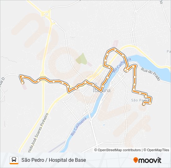 C01 SÃO PEDRO / HOSPITAL DE BASE bus Line Map