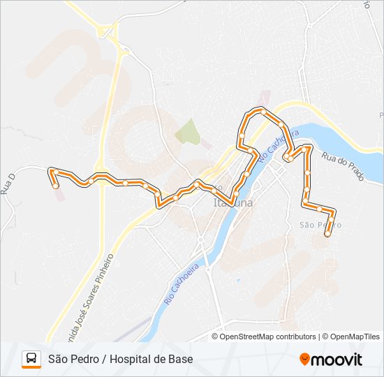 Mapa da linha C01 SÃO PEDRO / HOSPITAL DE BASE de ônibus