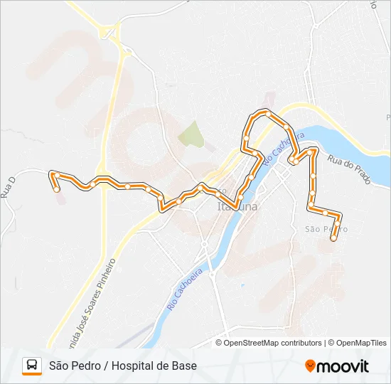 C01 SÃO PEDRO / HOSPITAL DE BASE Bus Line Map
