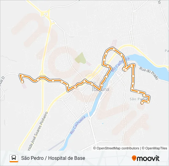 C01 SÃO PEDRO / HOSPITAL DE BASE Bus Line Map