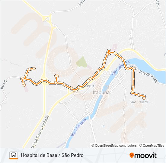 Mapa da linha C02 HOSPITAL DE BASE / SÃO PEDRO de ônibus