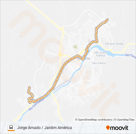 Mapa da linha BB66 JORGE AMADO / JARDIM AMÉRICA de ônibus