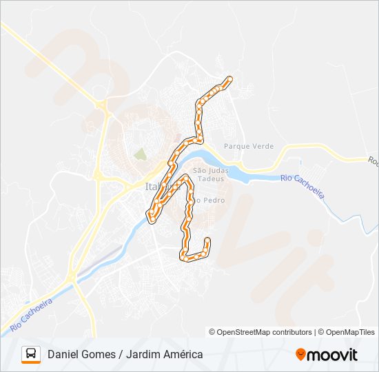 BB74 DANIEL GOMES / JARDIM AMÉRICA bus Line Map