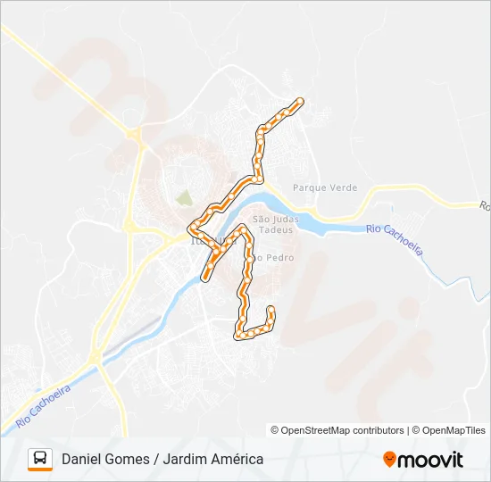 BB74 DANIEL GOMES / JARDIM AMÉRICA Bus Line Map