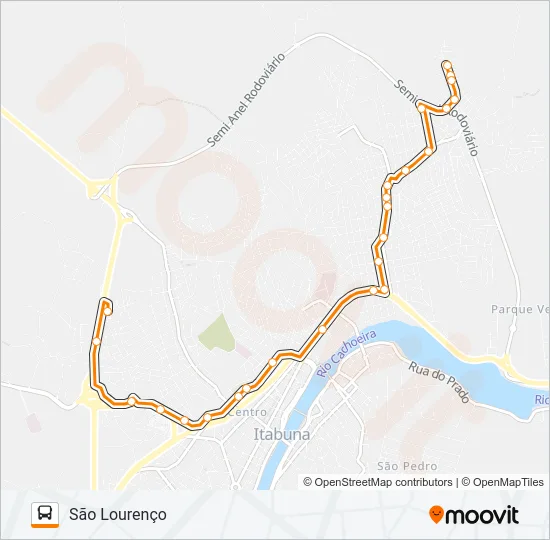 BB62 NOVA CALIFÓRNIA / SÃO LOURENÇO Bus Line Map