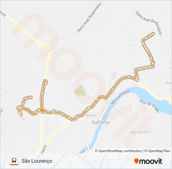 BB15 PARQUE BOA VISTA / SÃO LOURENÇO Bus Line Map