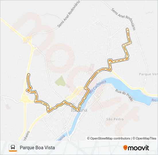 BB15 PARQUE BOA VISTA / SÃO LOURENÇO Bus Line Map
