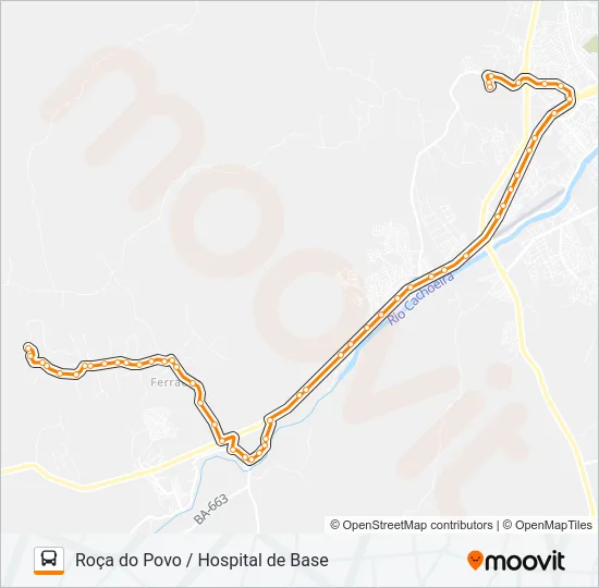 RB85 ROÇA DO POVO / HOSPITAL DE BASE Bus Line Map