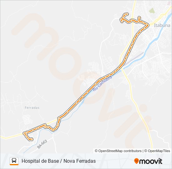 BB36 HOSPITAL DE BASE / NOVA FERRADAS bus Line Map