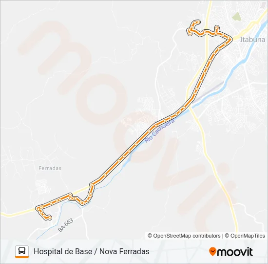 BB36 HOSPITAL DE BASE / NOVA FERRADAS Bus Line Map