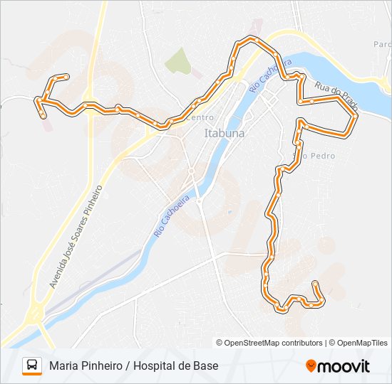 Mapa da linha BC16 MARIA PINHEIRO / HOSPITAL DE BASE de ônibus