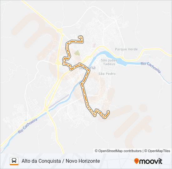 Mapa da linha BB56 ALTO DA CONQUISTA / NOVO HORIZONTE de ônibus