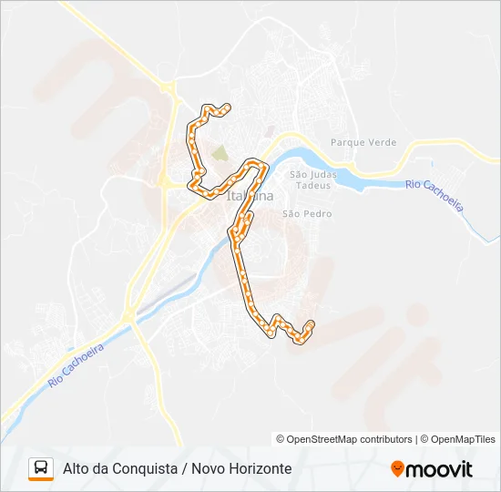 BB56 ALTO DA CONQUISTA / NOVO HORIZONTE Bus Line Map