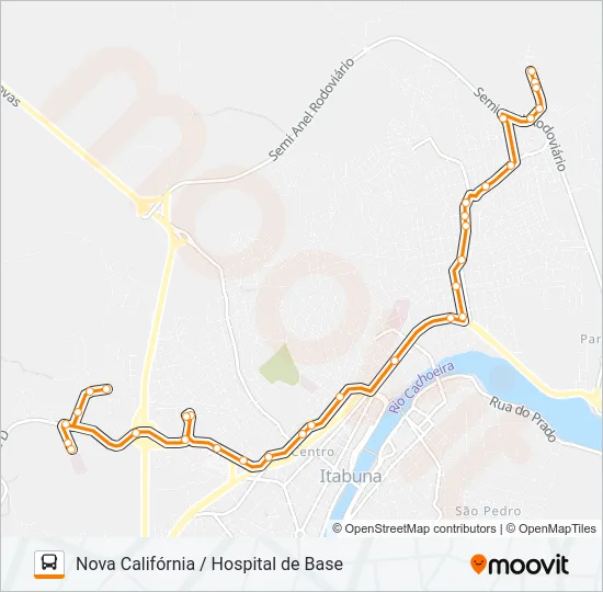 BC02 NOVA CALIFÓRNIA / HOSPITAL DE BASE Bus Line Map