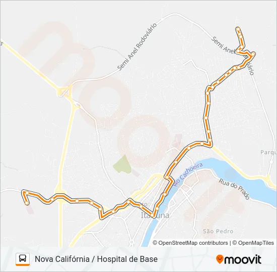 BC02 NOVA CALIFÓRNIA / HOSPITAL DE BASE Bus Line Map