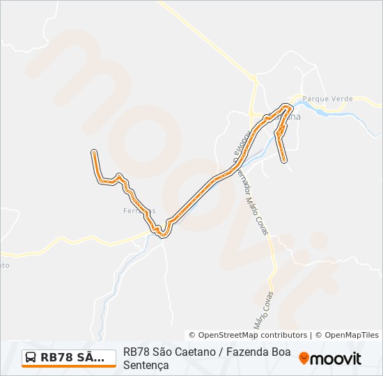 Mapa de RB78 SÃO CAETANO / FAZENDA BOA SENTENÇA de autobús