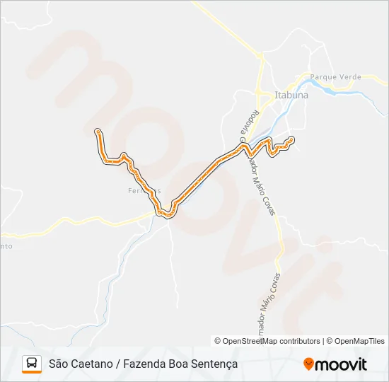RB78 SÃO CAETANO / FAZENDA BOA SENTENÇA Bus Line Map