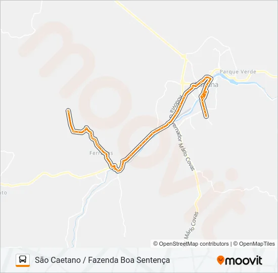 RB78 SÃO CAETANO / FAZENDA BOA SENTENÇA Bus Line Map