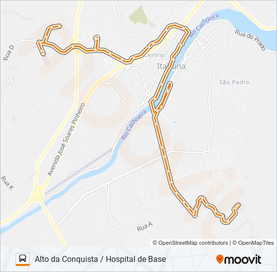 Mapa da linha BC09 ALTO DA CONQUISTA / HOSPITAL DE BASE de ônibus