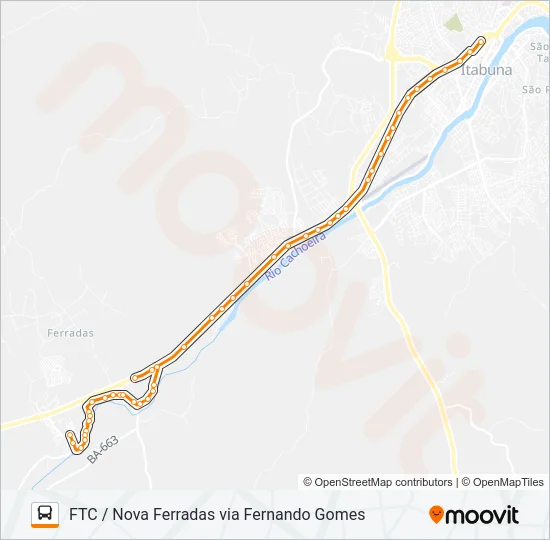 BC04F FTC / NOVA FERRADAS VIA FERNANDO GOMES Bus Line Map