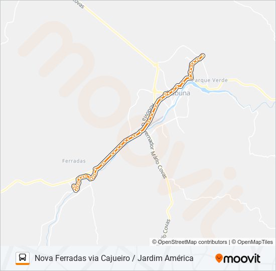 Mapa de BB60C NOVA FERRADAS VIA CAJUEIRO / JARDIM AMÉRICA de autobús