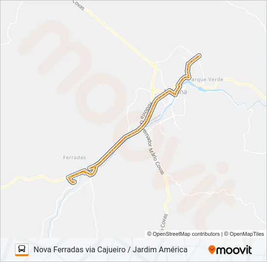 BB60C NOVA FERRADAS VIA CAJUEIRO / JARDIM AMÉRICA Bus Line Map