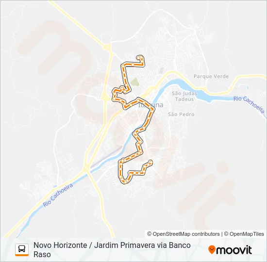 BB38 NOVO HORIZONTE / JARDIM PRIMAVERA VIA BANCO RASO Bus Line Map