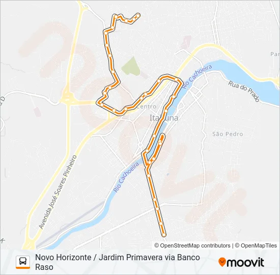 BB38 NOVO HORIZONTE / JARDIM PRIMAVERA VIA BANCO RASO Bus Line Map