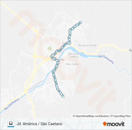 BB01 JD. AMÉRICA / SÃO CAETANO Bus Line Map