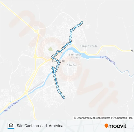 BB02 SÃO CAETANO / JD. AMÉRICA Bus Line Map