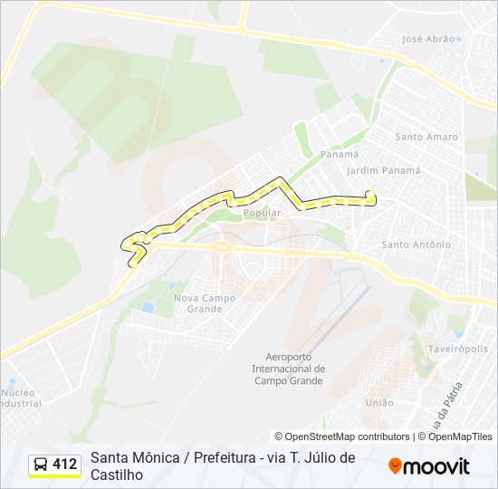 Mapa de 412 de autobús