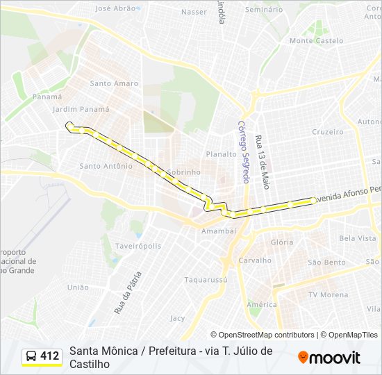 Mapa de 412 de autobús