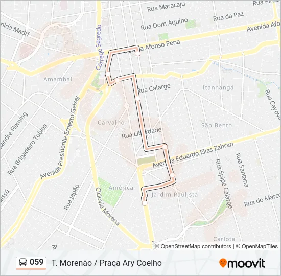 Mapa de 059 de autobús