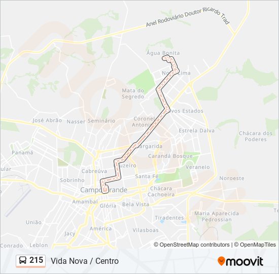 215 bus Line Map