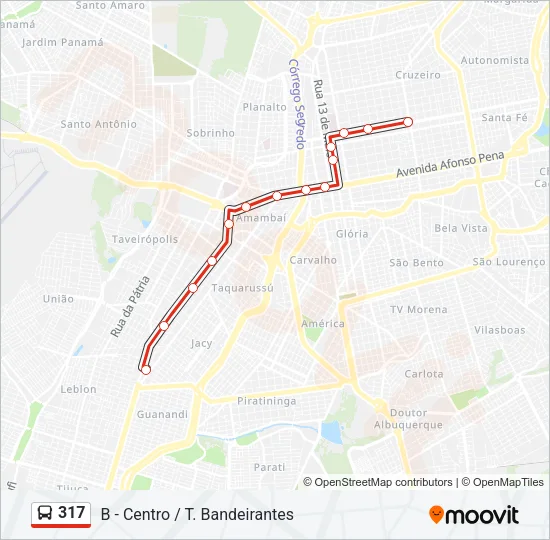 317 Bus Line Map