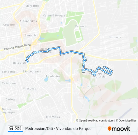 523 Bus Line Map
