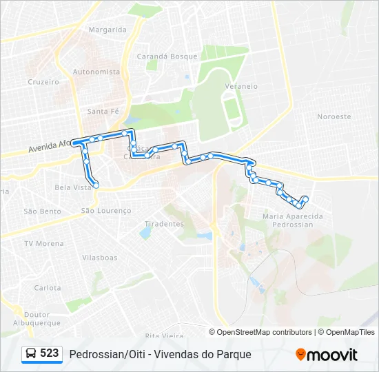 523 Bus Line Map